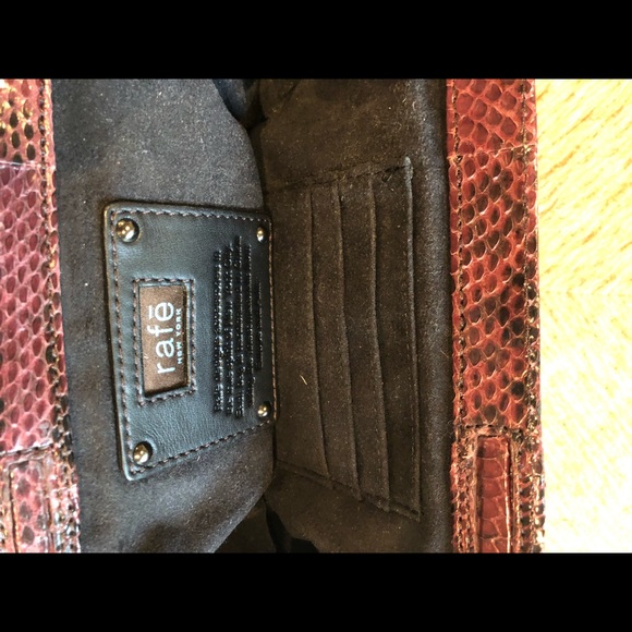 Sale: Rafe Python Clutch Wine, Hot Buy, Pre-Owned